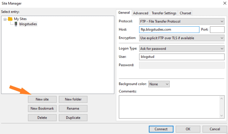 Connecting website to FileZilla FTP client