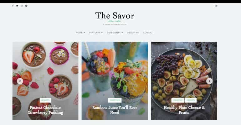 The Savor theme for WordPress recipe blog