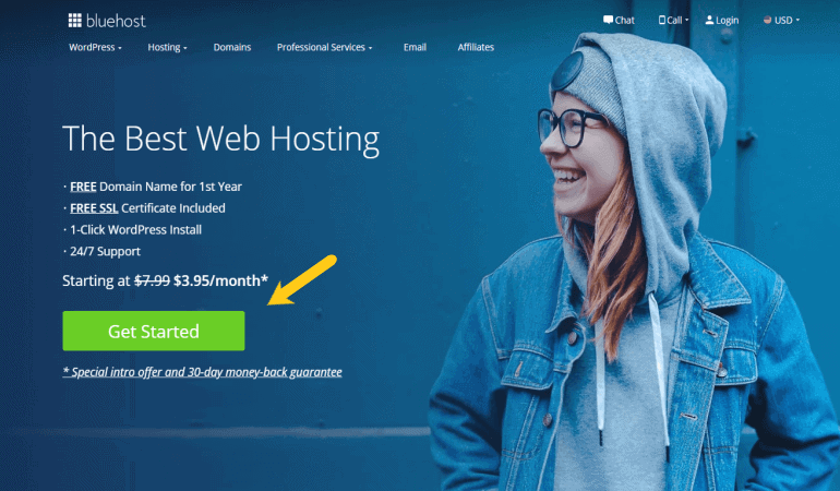 Get started with Bluehost