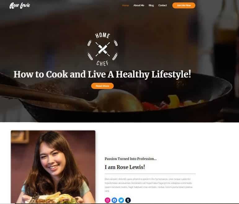 Astra theme for WordPress recipe blog