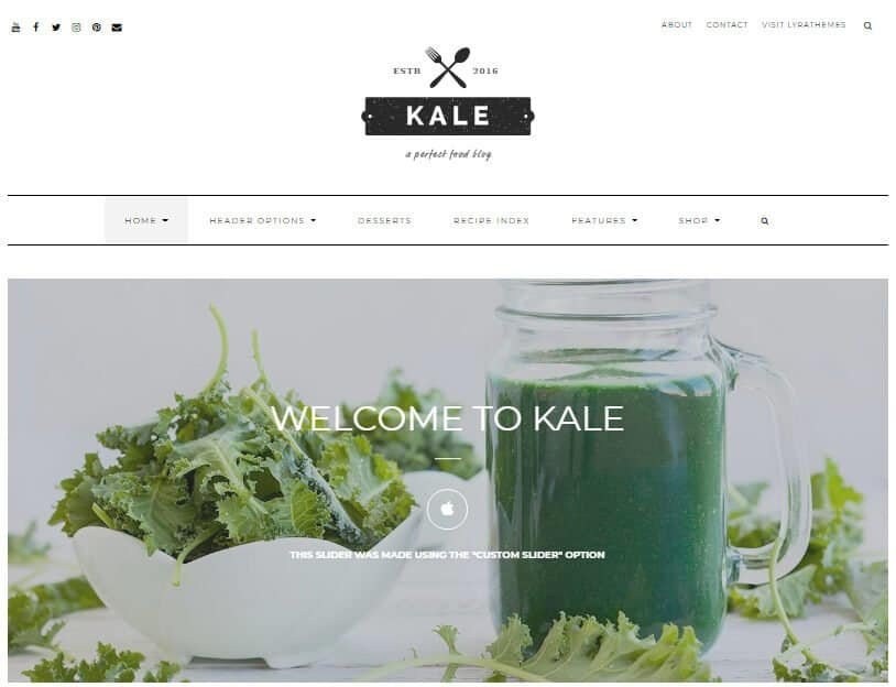 Kale theme for WordPress recipe blog