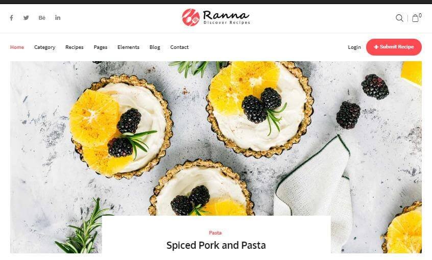 Ranna theme for WordPress recipe blog