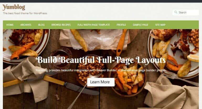 Yumblog theme for WordPress bakery blog